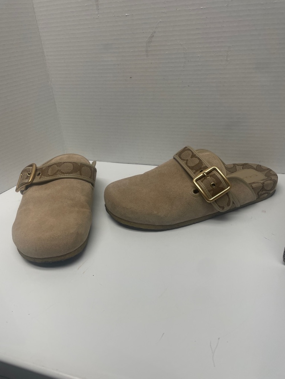 Coach Tan Archival Signature Clog